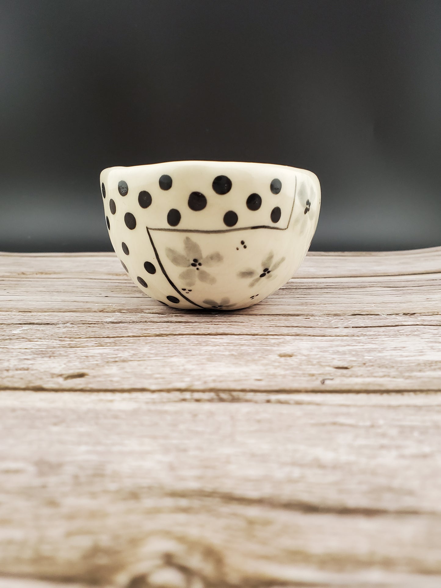 Black and white Pinch Pot
