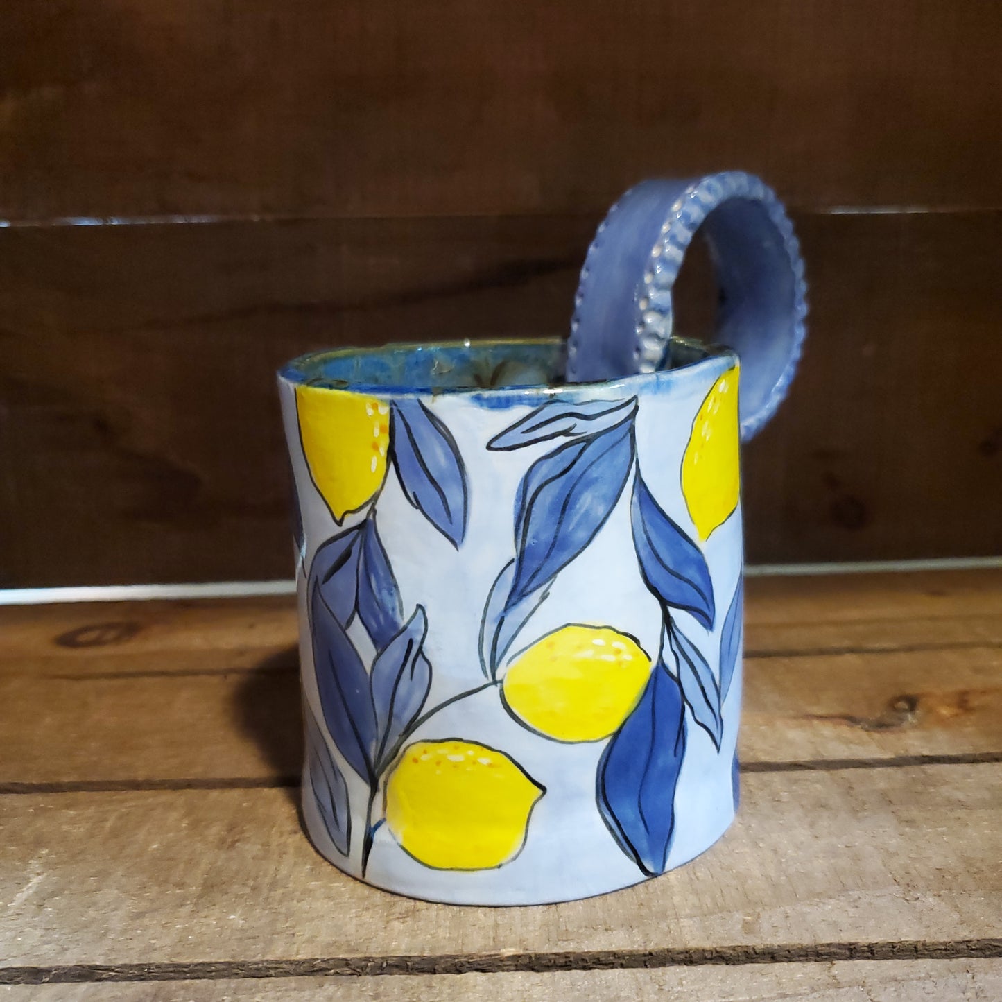 Lemon vase / cup with handle