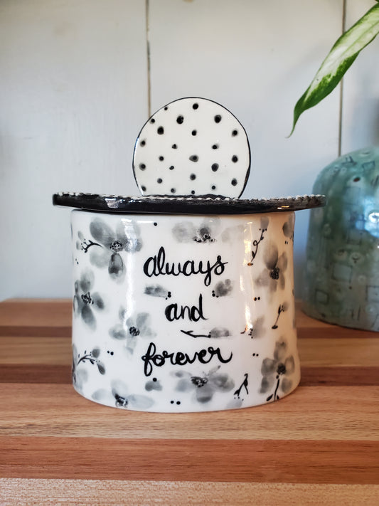 Always and Forever Lidded jar / vase
