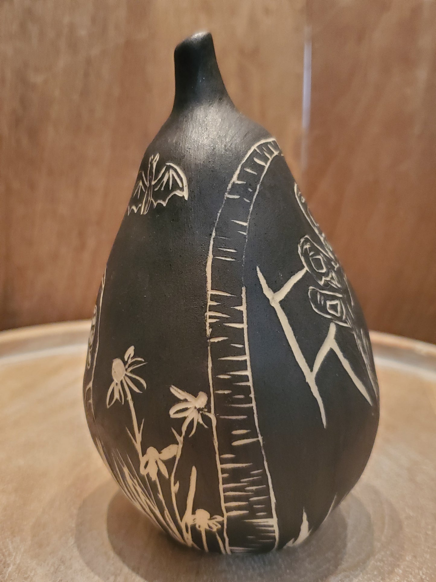 Halloween Sgraffito Pear