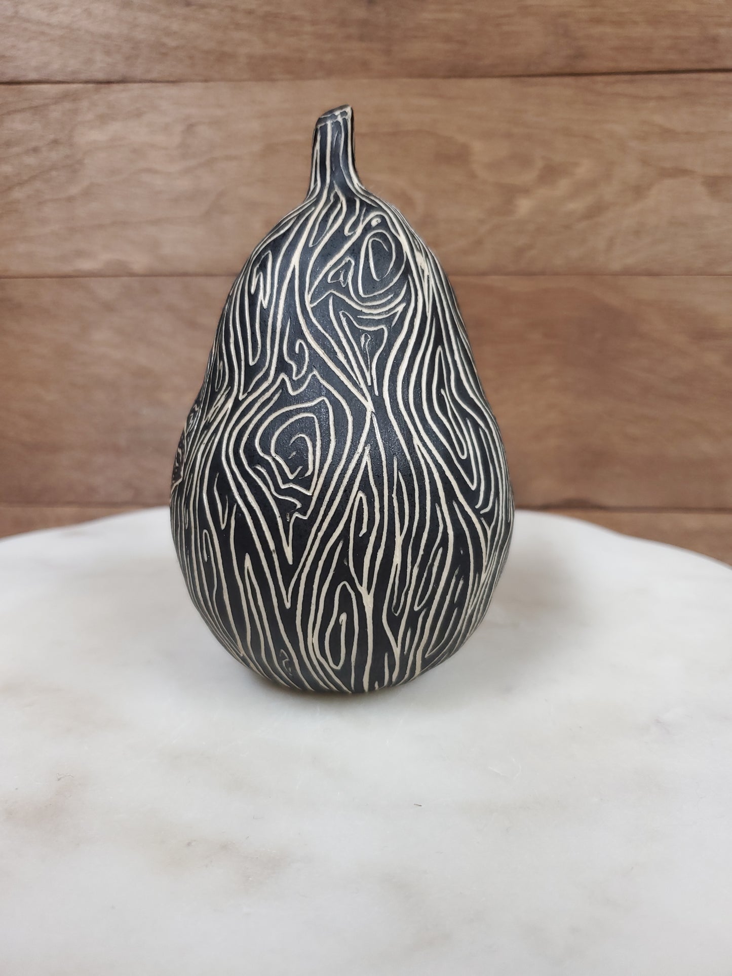 Handmade Ceramic Sgraffito  Pear