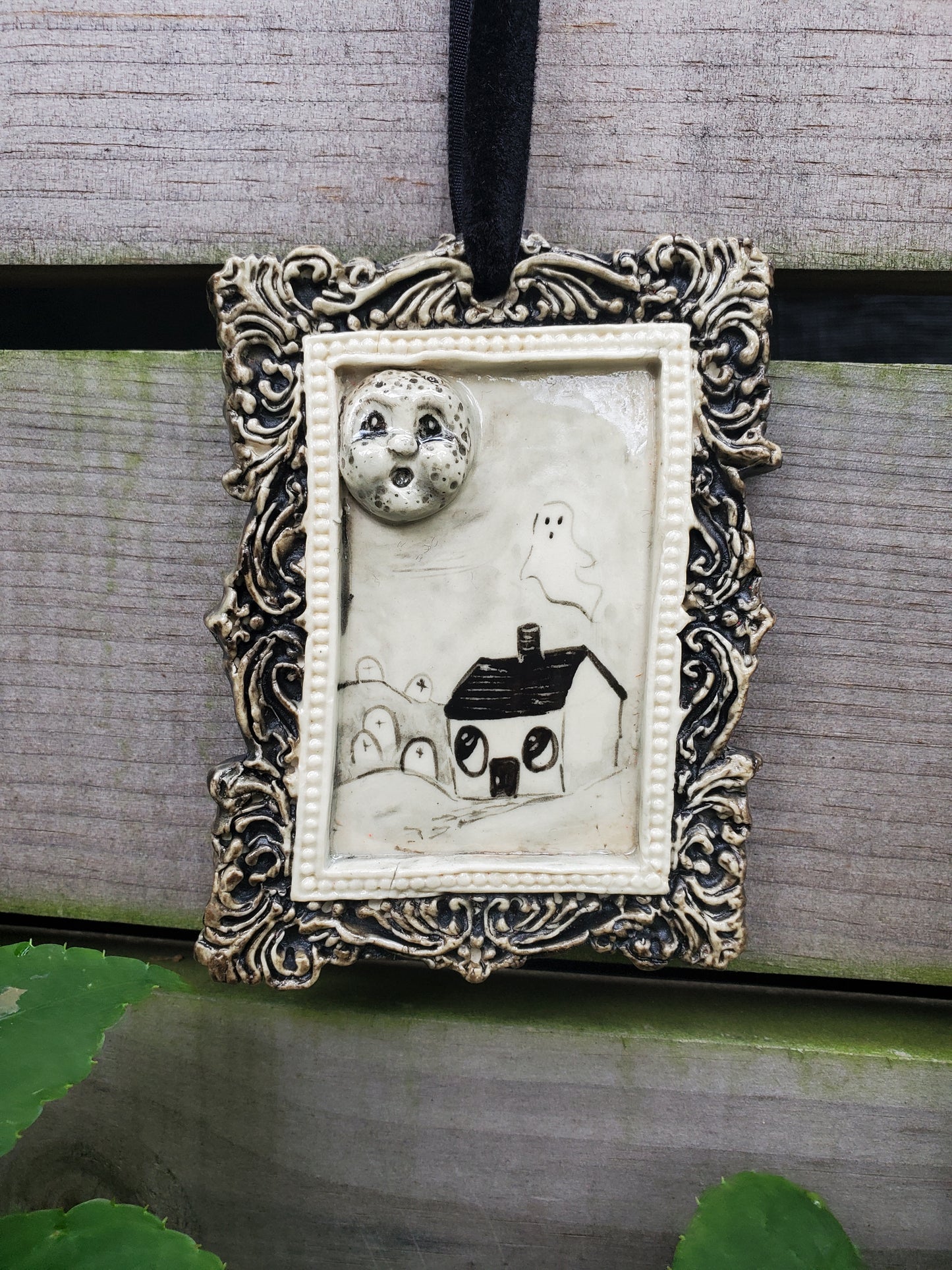 Framed Spooky Valley Halloween Ornament