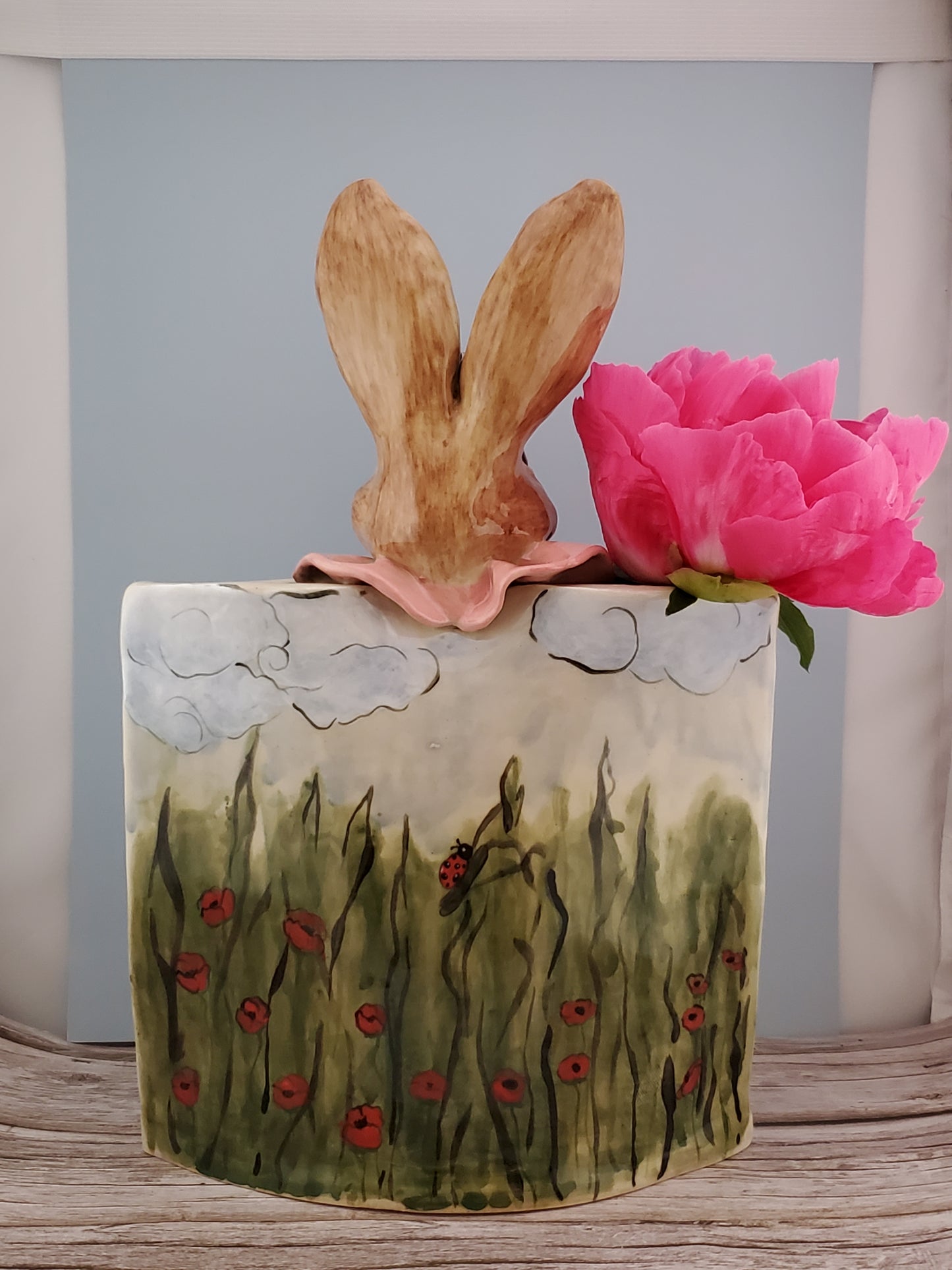 Handpainted Crowned Rabbit Vase