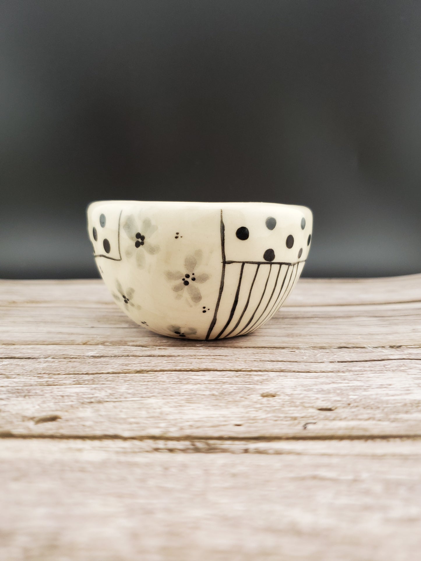 Black and white Pinch Pot