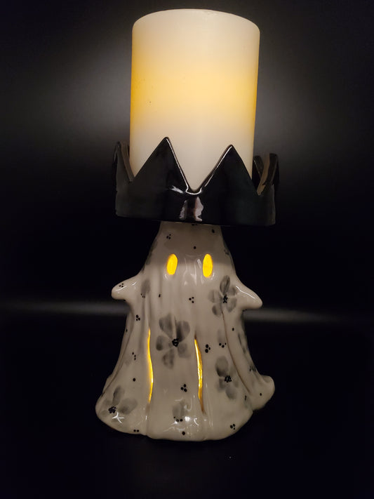 Floral Ghost Candle holder