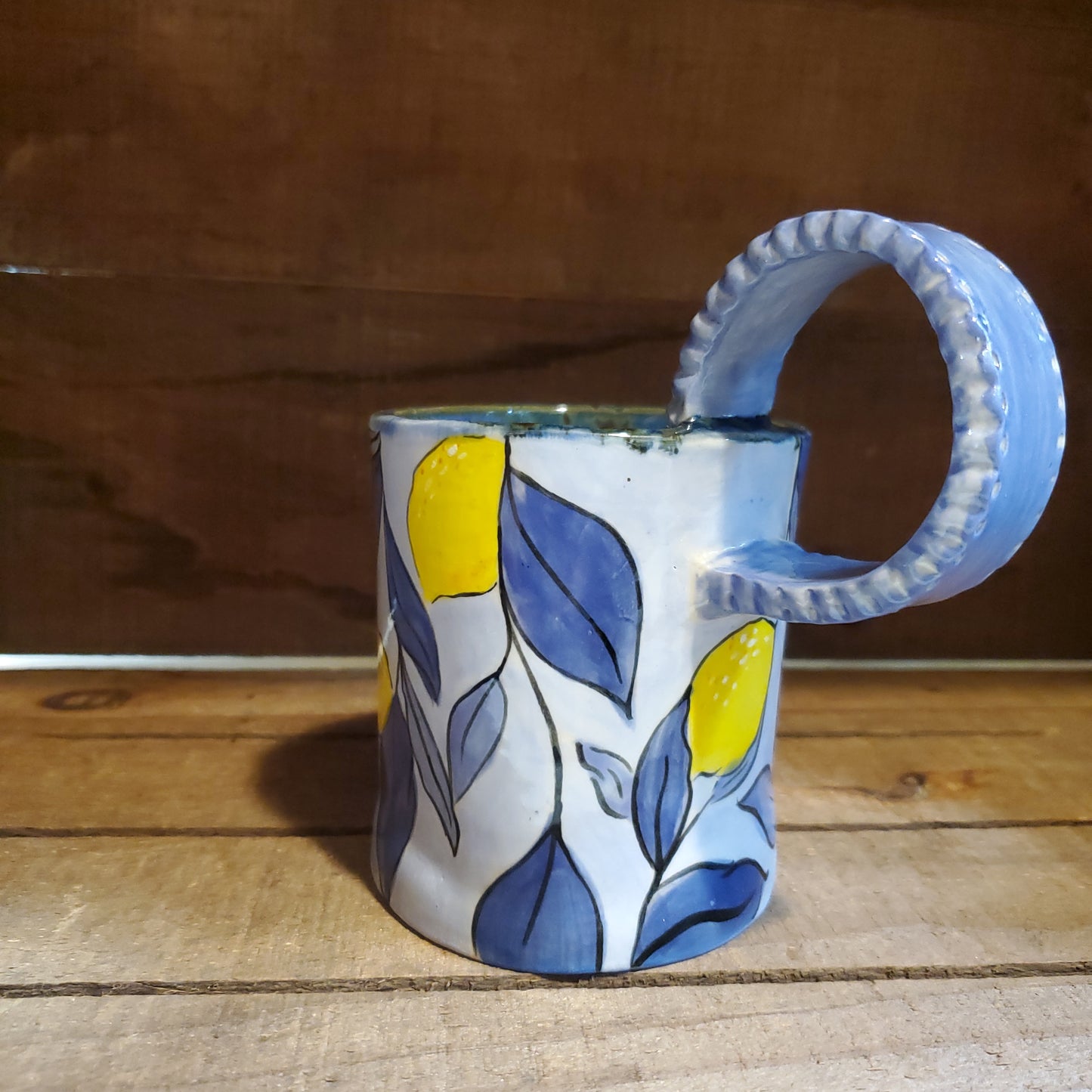 Lemon vase / cup with handle