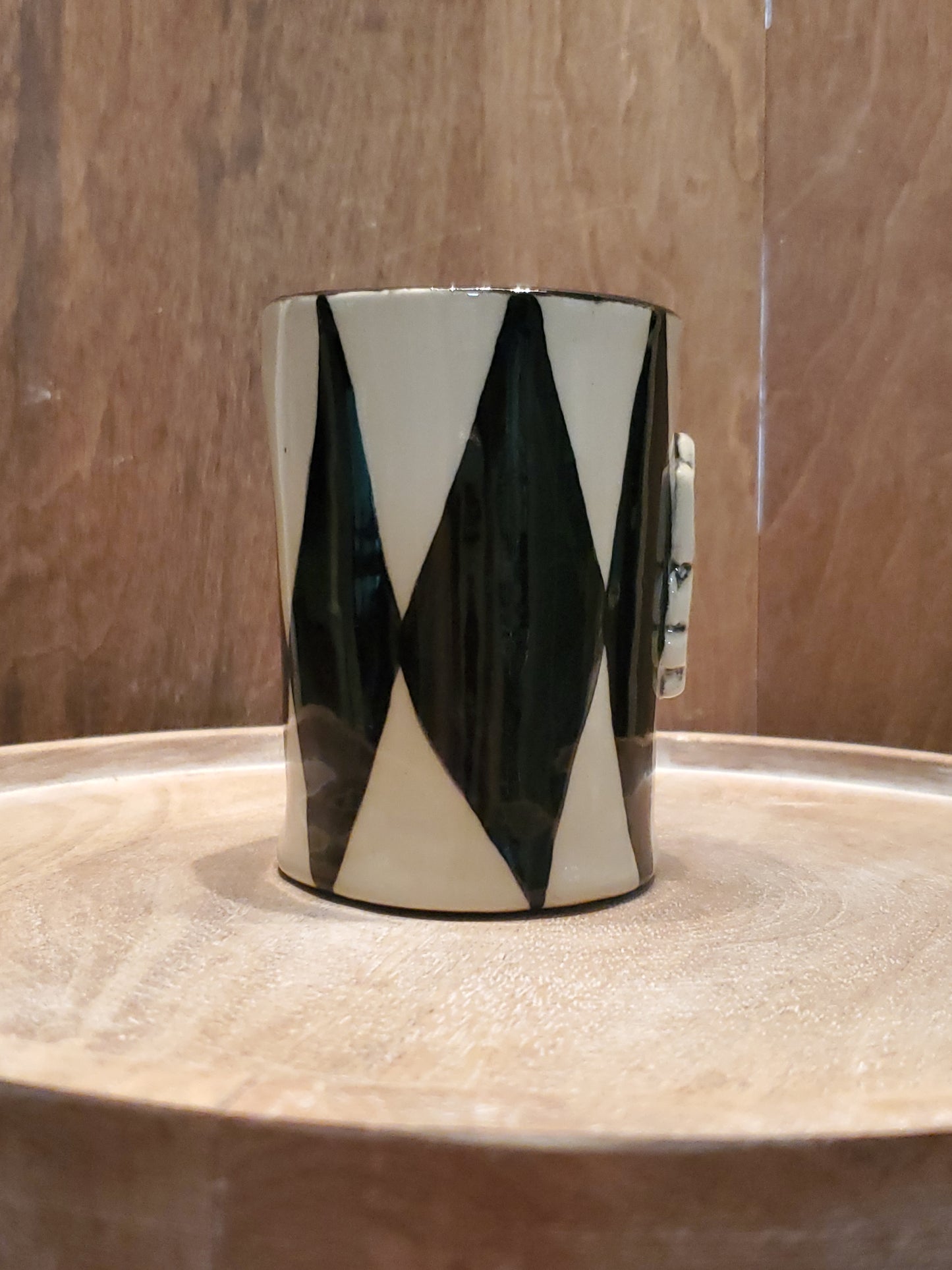 Black and white harlequin vase