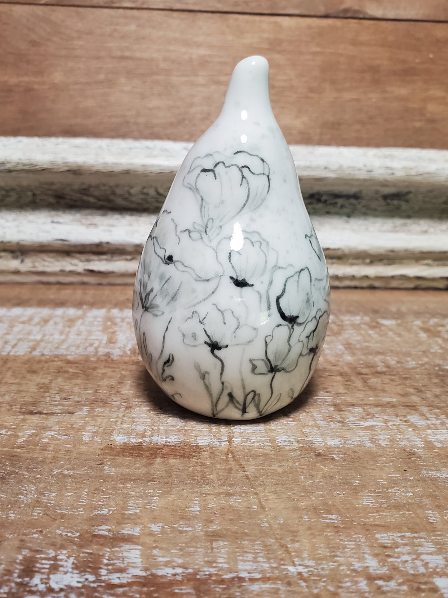 Rattling Floral Porcelain Pear