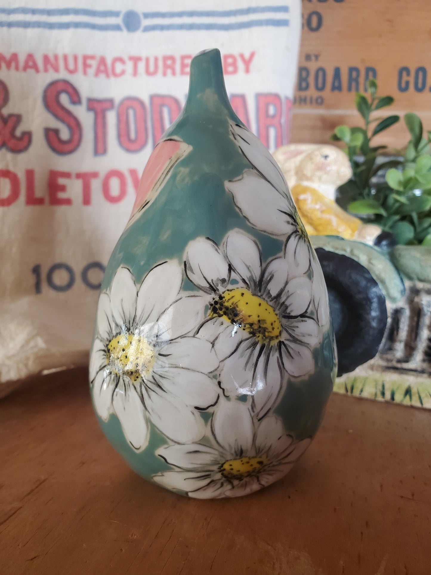 Hand painted Easter Bunny Pear