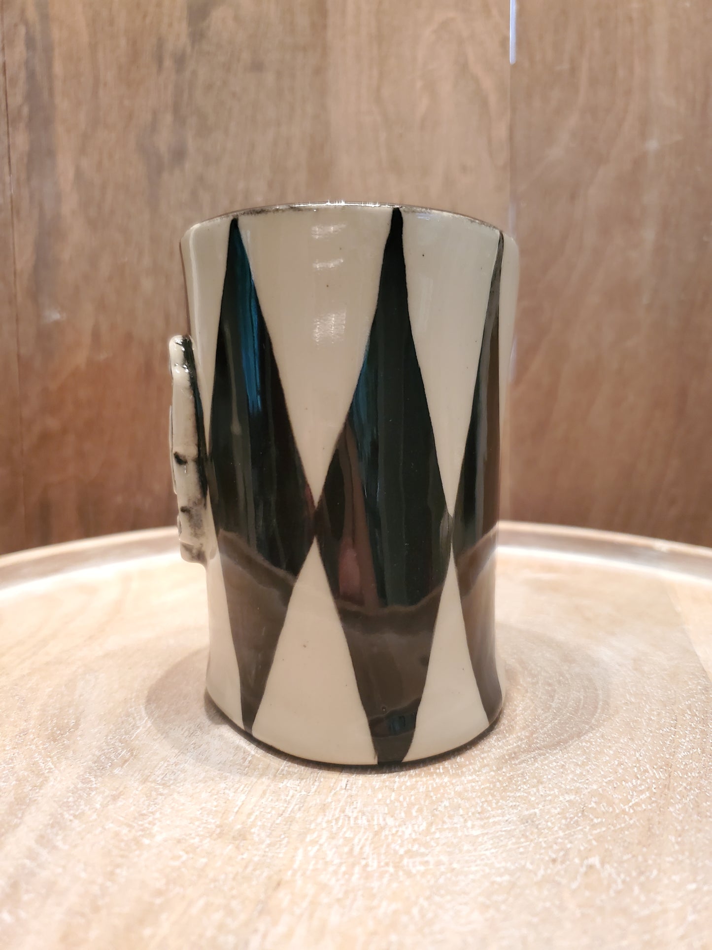 Black and white harlequin vase