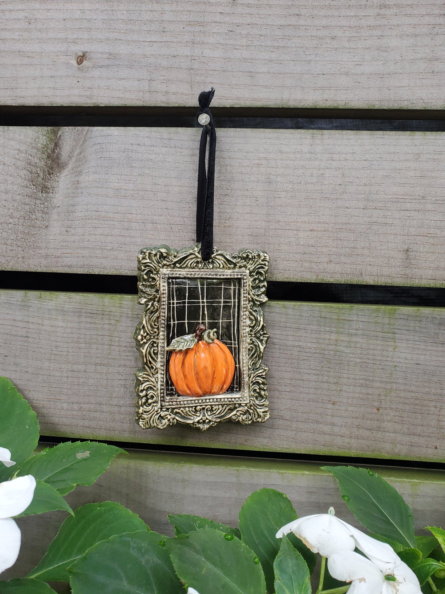 Framed Pumpkin ornament