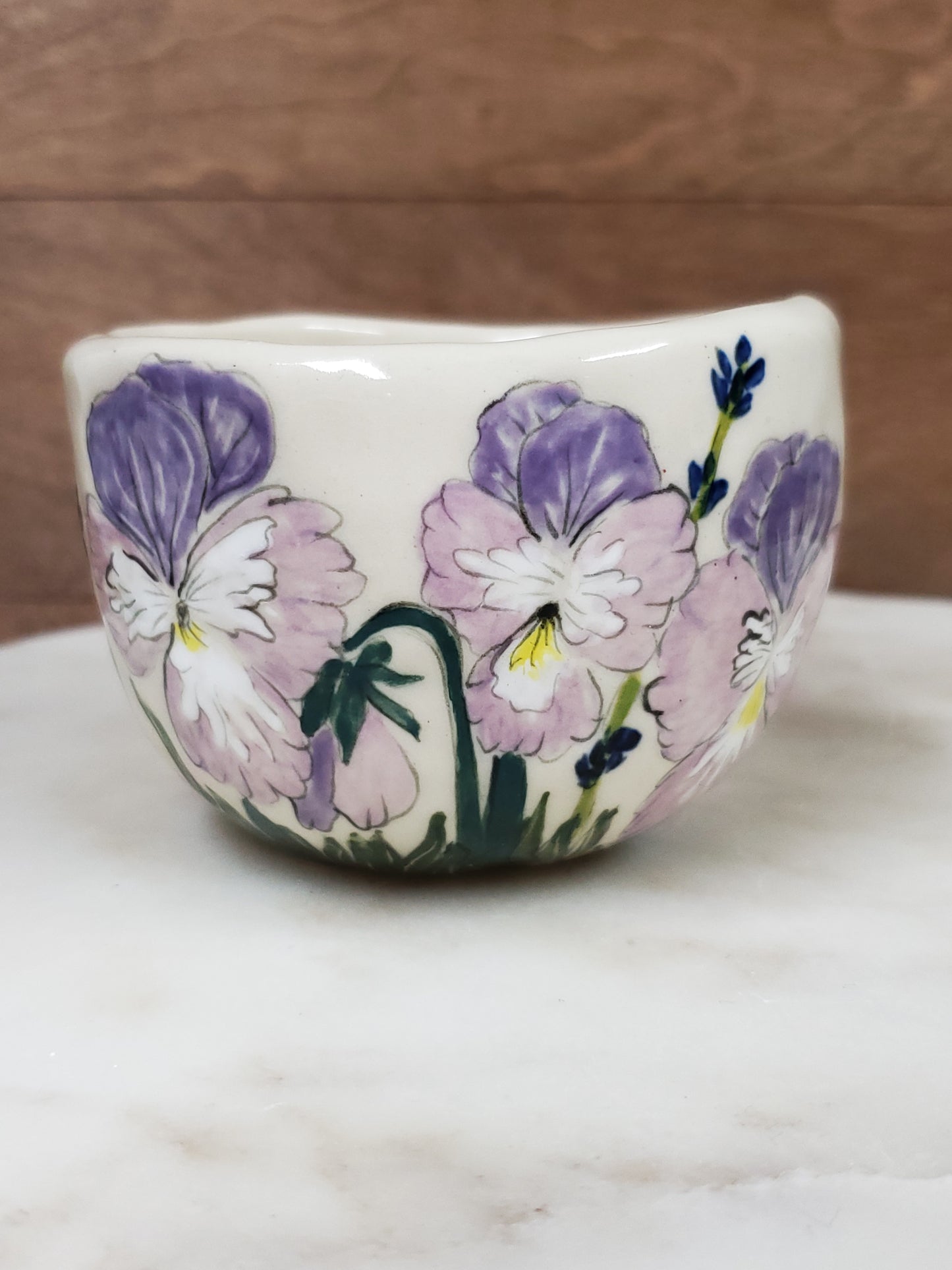 Pansies trinket bowl