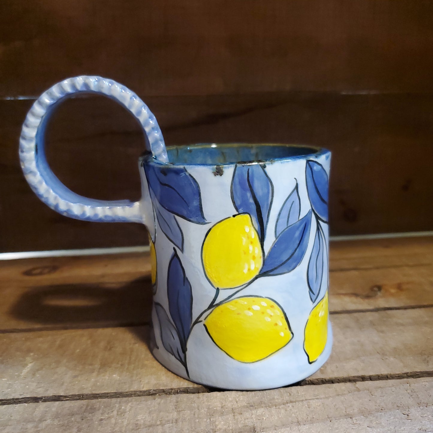 Lemon vase / cup with handle