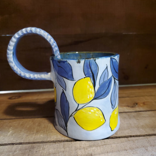 Lemon vase / cup with handle
