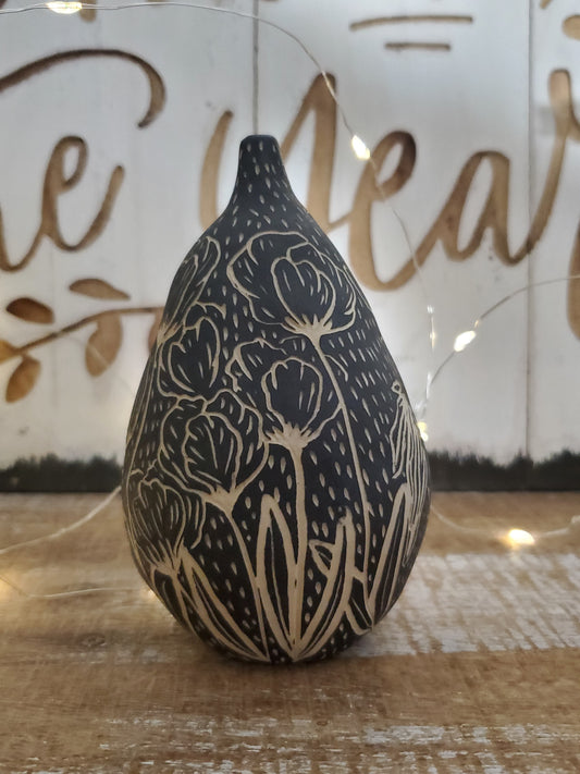 Floral Sgraffito Pear