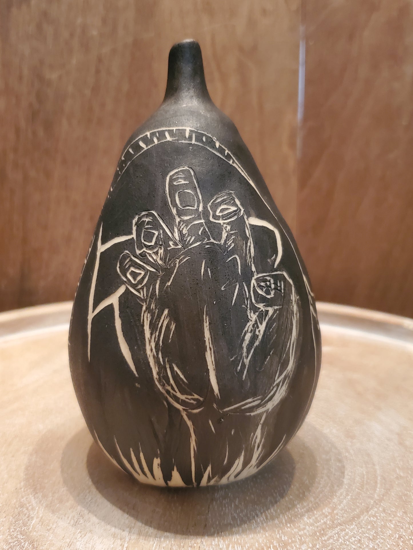 Halloween Sgraffito Pear