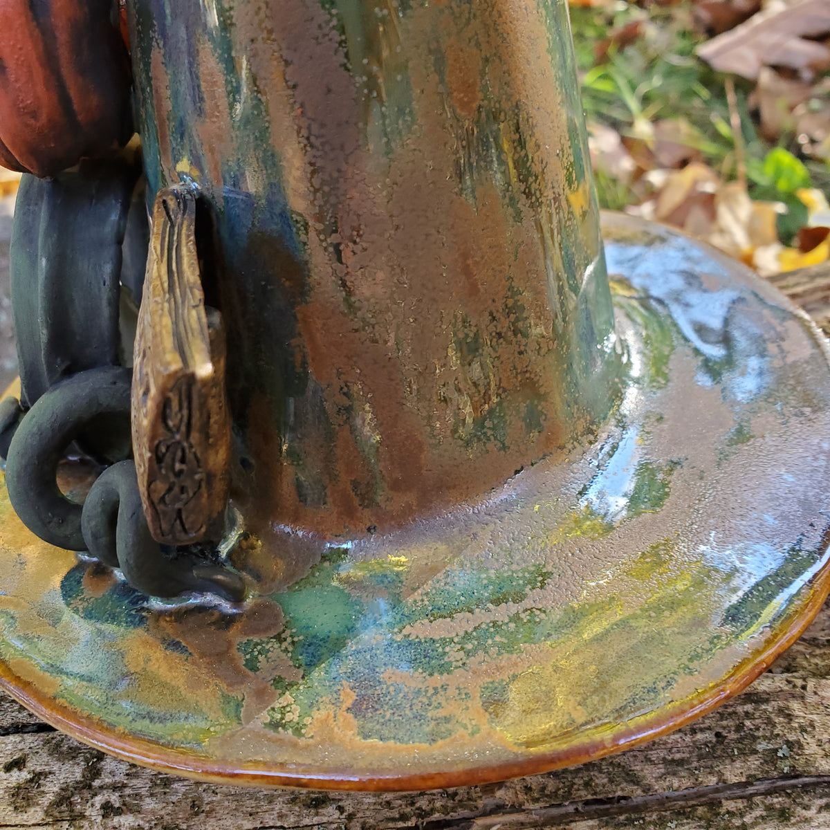 Autumn witch hat with jackolanterns