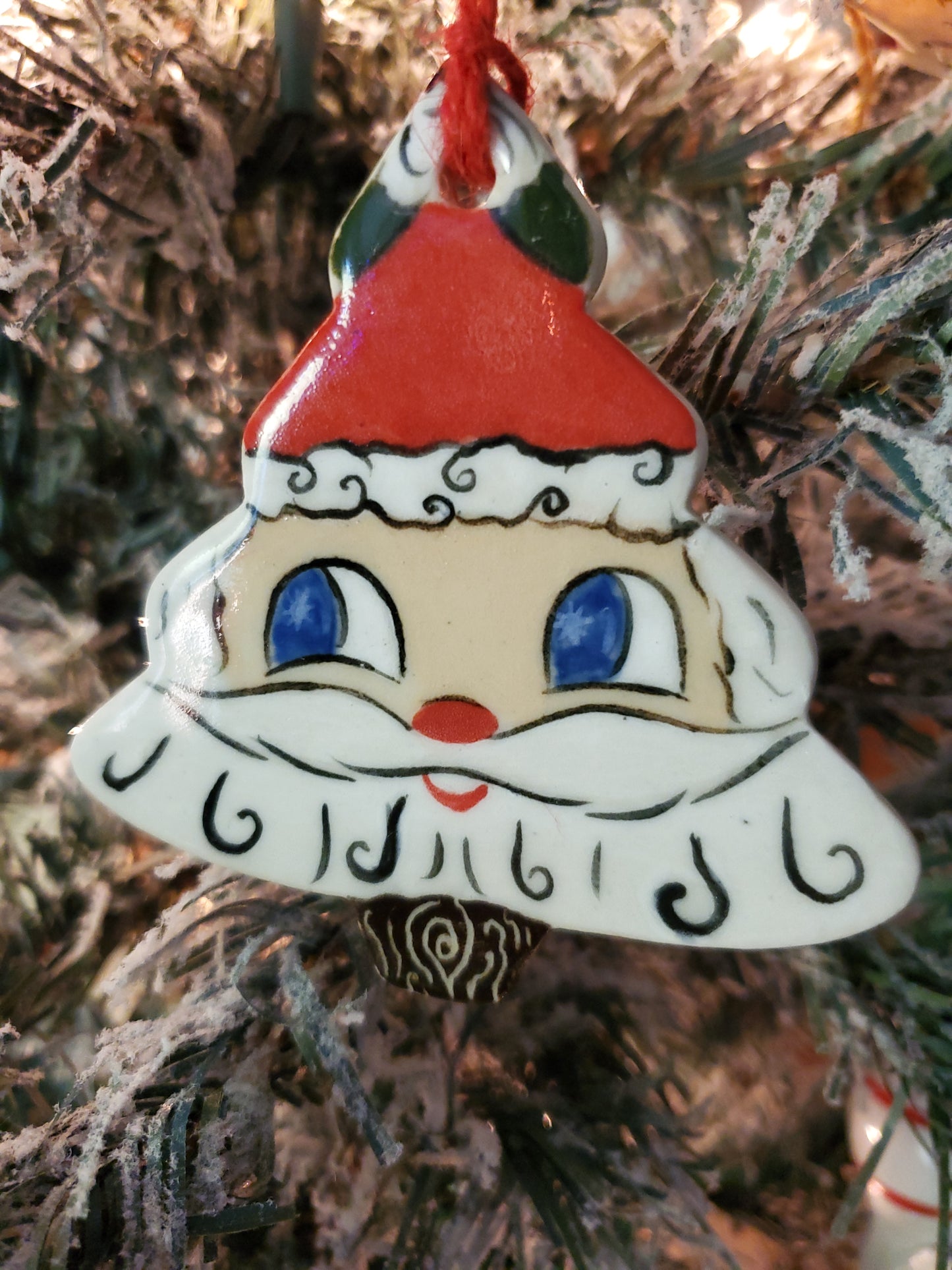 Holt Howard Inspired Starry Eyed Santa Ornament