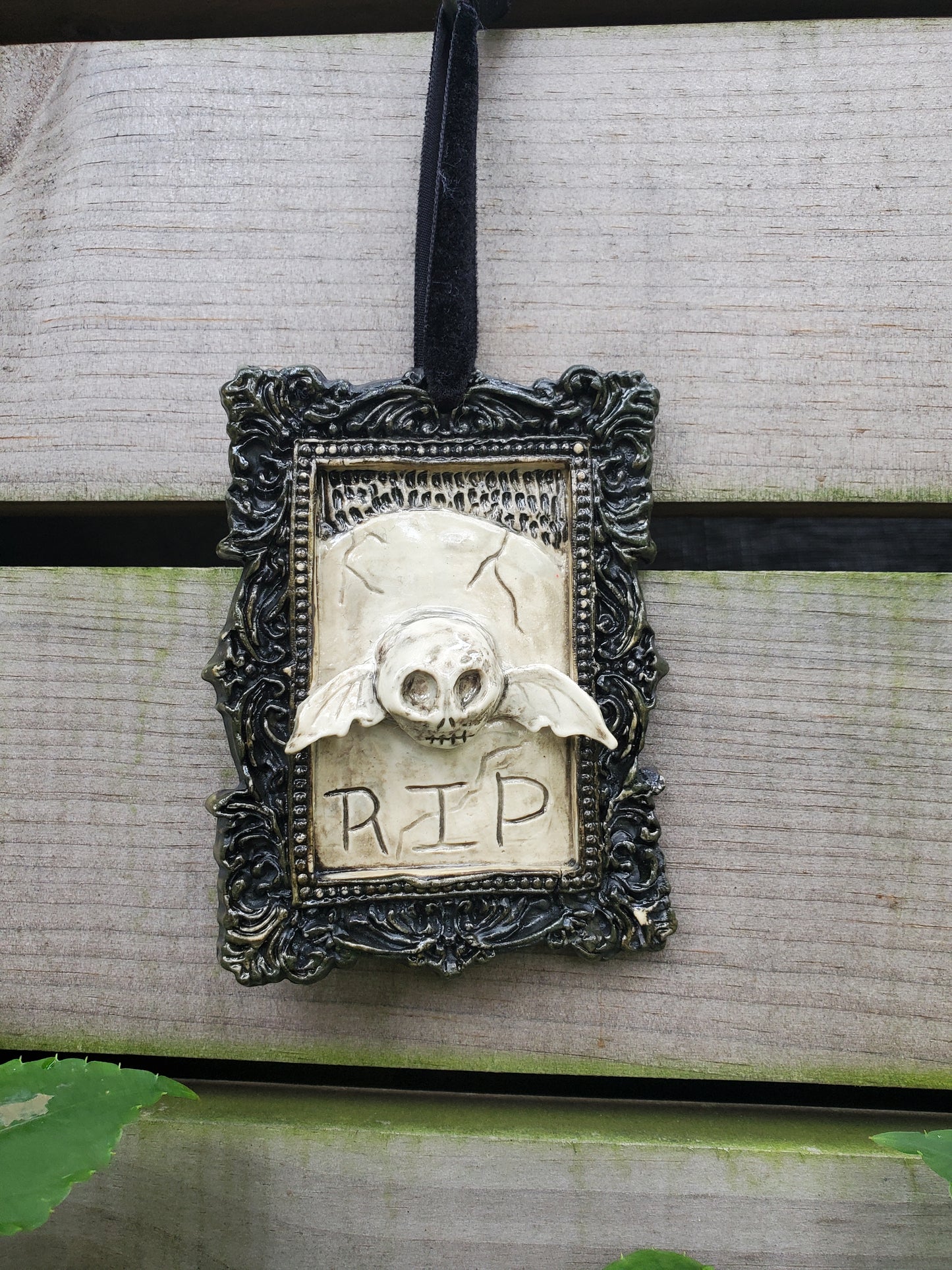 Framed Skull Ornament